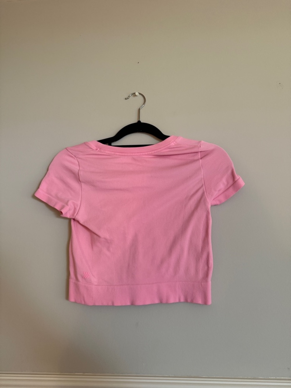 Target Pink Ribbed Crop Tee - Picture 2 of 2